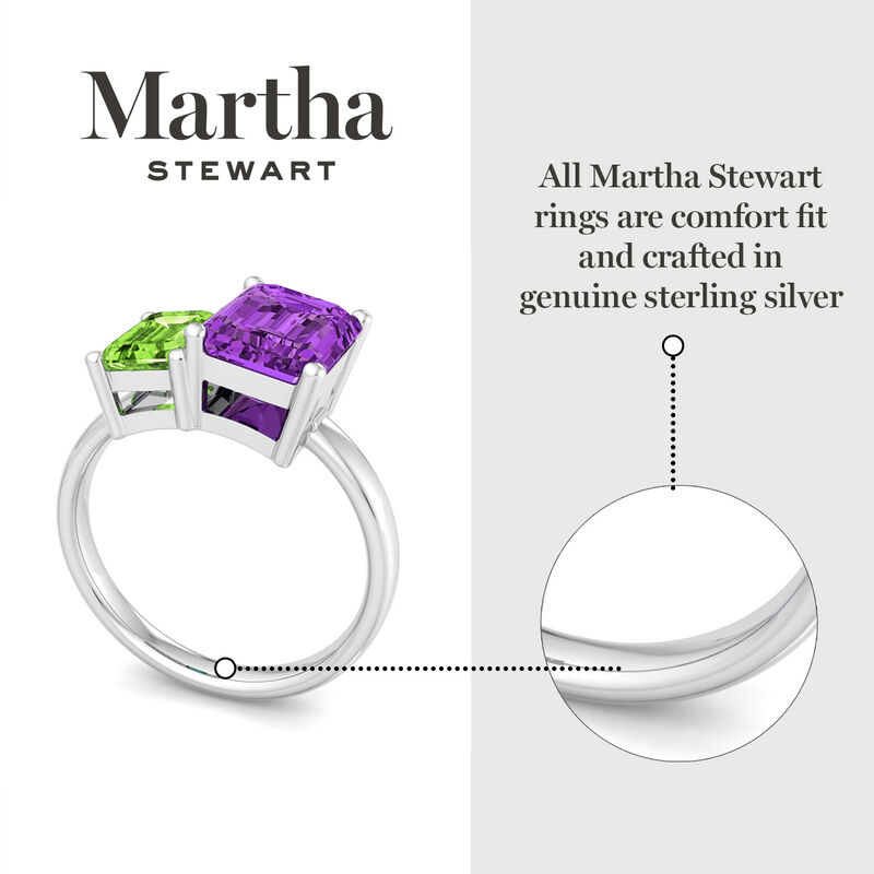 Martha Stewart 3 1/4ctw. Peridot & Amethyst Two Stone Ring In Sterling Silver image number null